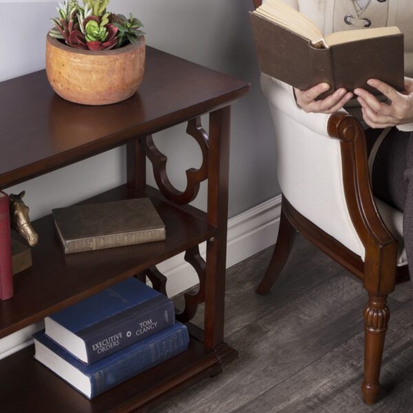 27" Dark Brown Two Tier Standard Bookcase