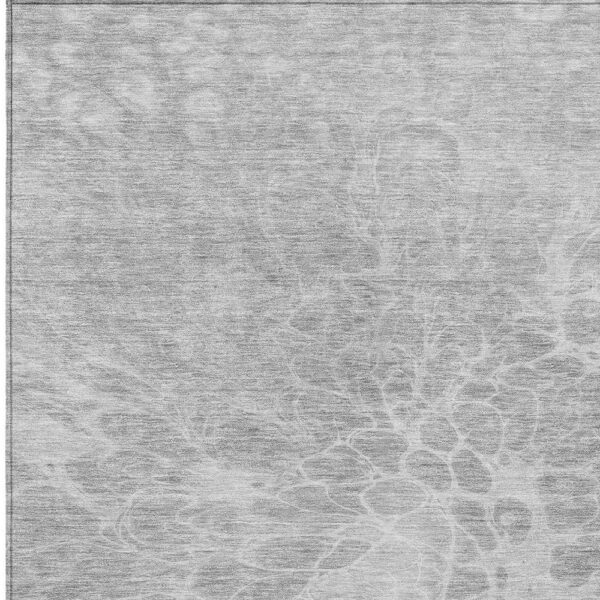 8' X 10' Silver And Gray Abstract Washable Indoor Outdoor Area Rug