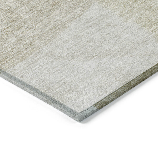 5' X 8' Brown Beige And Ivory Geometric Washable Indoor Outdoor Area Rug