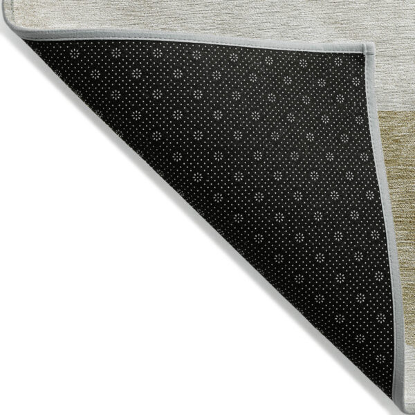 5' X 8' Brown Beige And Ivory Geometric Washable Indoor Outdoor Area Rug
