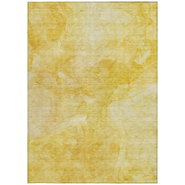 10' X 14' Gold And Yellow Nautical Washable Indoor Outdoor Area Rug