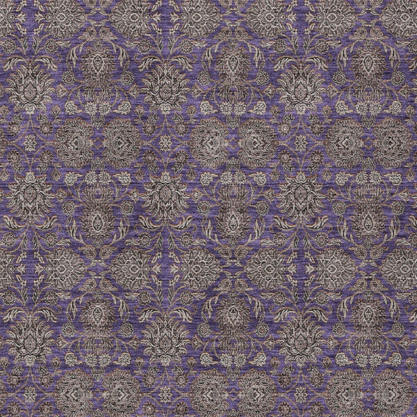 3' X 5' Purple Beige And Taupe Floral Washable Indoor Outdoor Area Rug