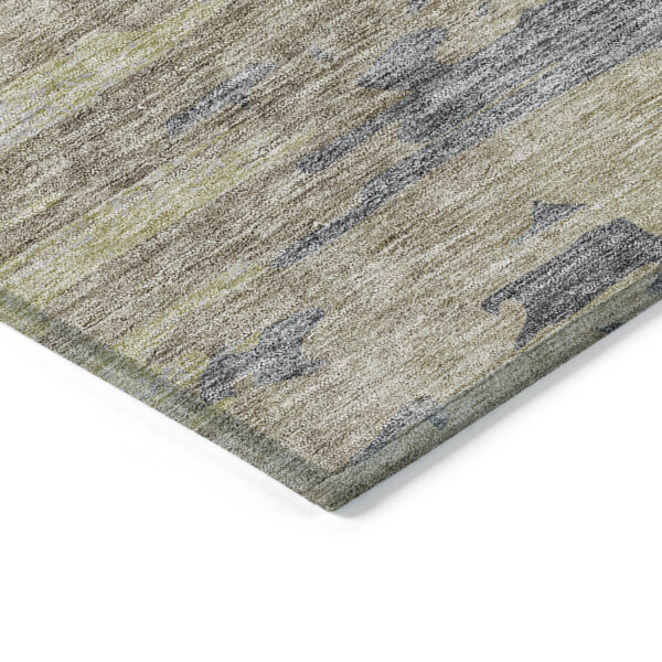 5' X 8' Pewter Silver And Gray Abstract Washable Indoor Outdoor Area Rug