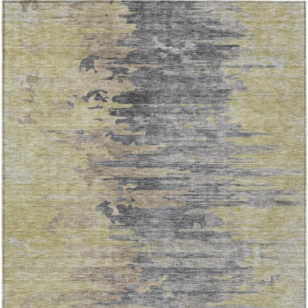 5' X 8' Pewter Silver And Gray Abstract Washable Indoor Outdoor Area Rug