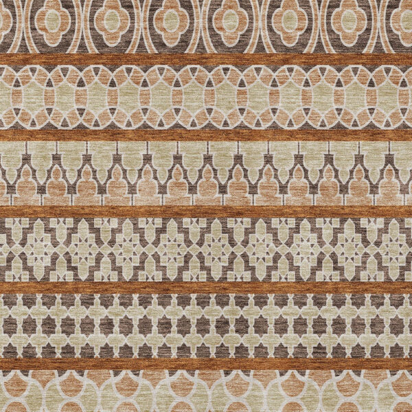 3' X 5' Chocolate And Taupe Quatrefoil Washable Indoor Outdoor Area Rug
