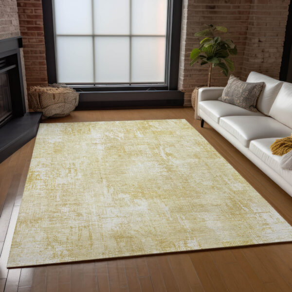 8' X 10' Beige Tan And Ivory Abstract Washable Indoor Outdoor Area Rug