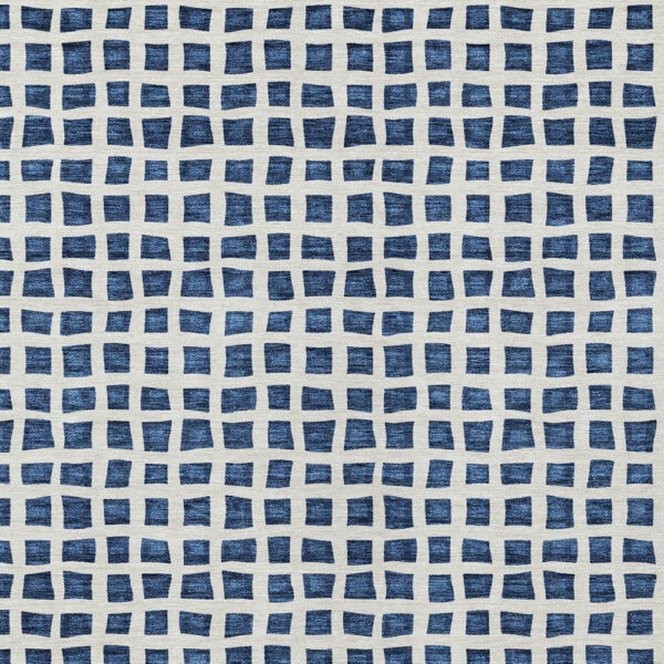 8' X 10' Navy Blue And Ivory Geometric Washable Indoor Outdoor Area Rug