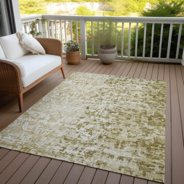 9' X 12' Taupe Beige And Ivory Abstract Washable Indoor Outdoor Area Rug