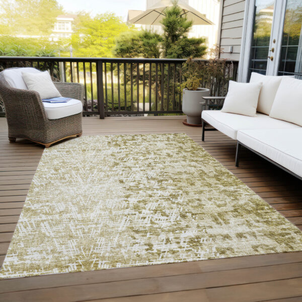 9' X 12' Taupe Beige And Ivory Abstract Washable Indoor Outdoor Area Rug