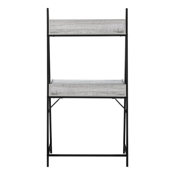 32" Gray and Black Wood and Metal Computer Desk With Four Drawers