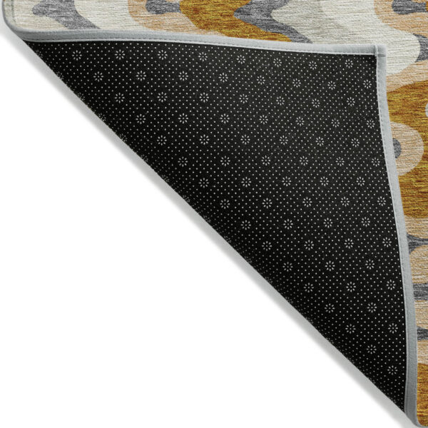10' X 14' Terra Cotta Copper And Gray Abstract Washable Indoor Outdoor Area Rug