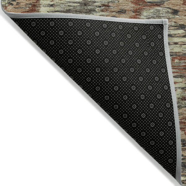 3' X 5' Copper Gray And Charcoal Abstract Washable Indoor Outdoor Area Rug