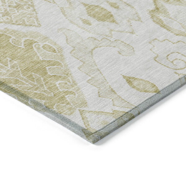 5' X 8' Beige Tan And Ivory Moroccan Washable Indoor Outdoor Area Rug