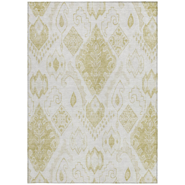 5' X 8' Beige Tan And Ivory Moroccan Washable Indoor Outdoor Area Rug