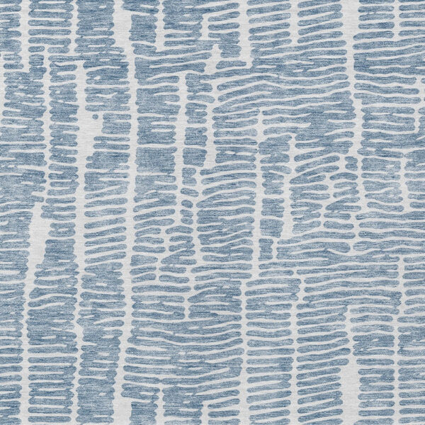 9' X 12' Blue And Ivory Abstract Washable Indoor Outdoor Area Rug