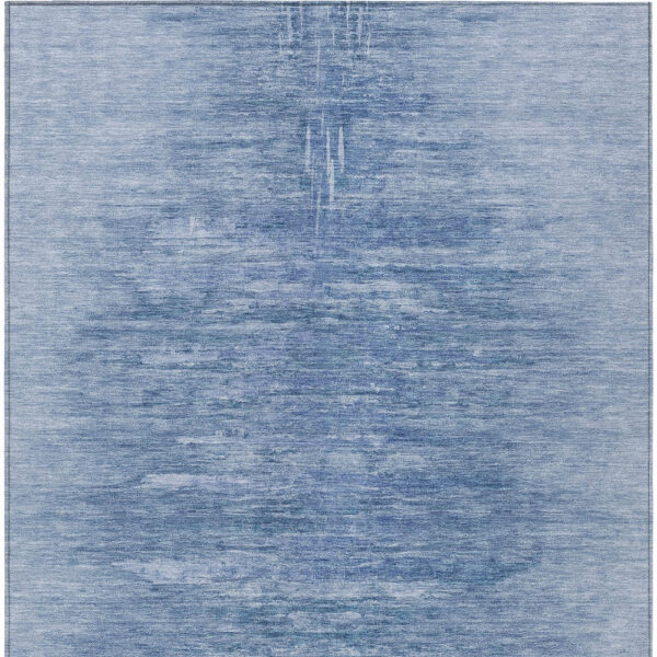 8' X 10' Denim Blue And Sky Blue Abstract Washable Indoor Outdoor Area Rug