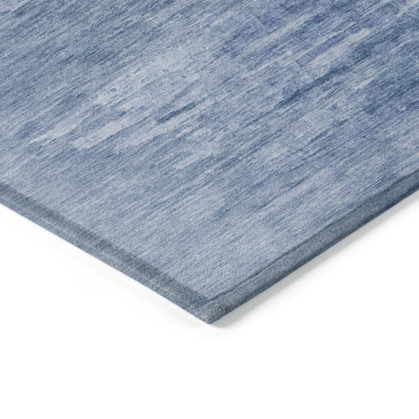 8' X 10' Denim Blue And Sky Blue Abstract Washable Indoor Outdoor Area Rug
