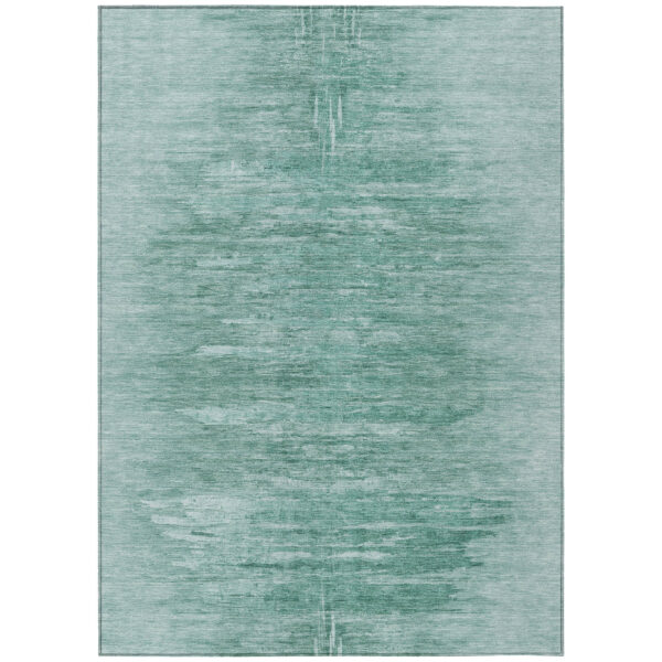 8' X 10' Aqua And Teal Blue Abstract Washable Indoor Outdoor Area Rug