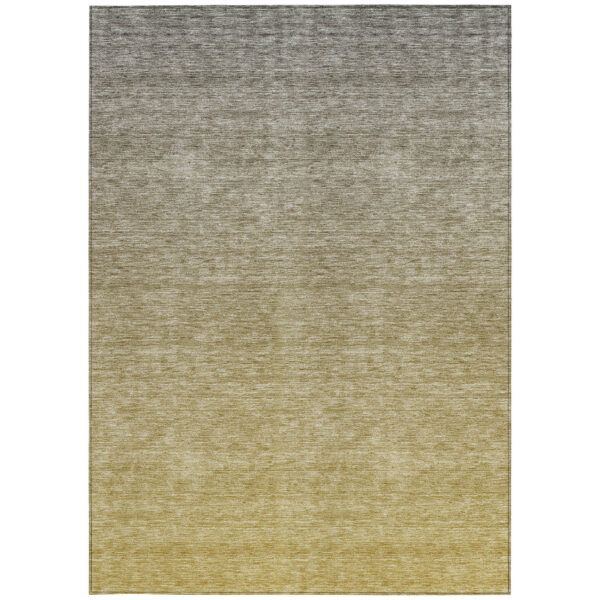 8' X 10' Gold Beige And Taupe Ombre Washable Indoor Outdoor Area Rug