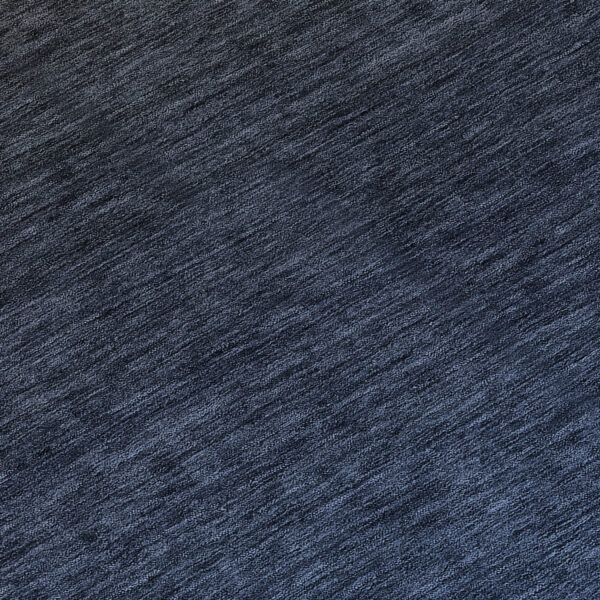 8' Navy Blue And Charcoal Round Abstract Washable Indoor Outdoor Area Rug