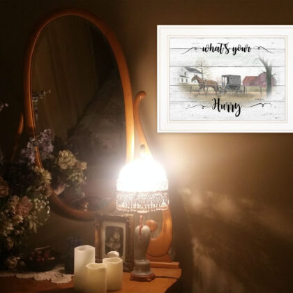 Whats Your Hurry 1 White Framed Print Wall Art