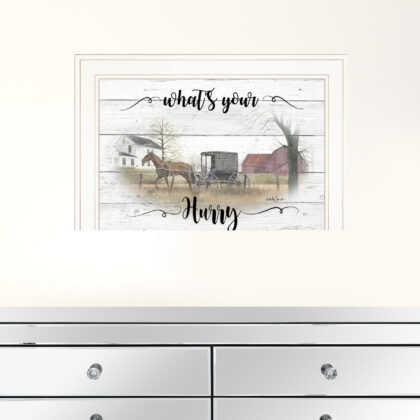 Whats Your Hurry 1 White Framed Print Wall Art