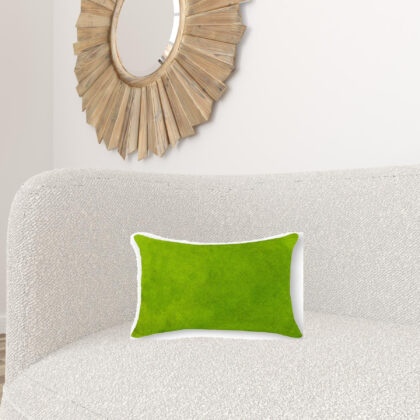 12" X 20" X 5" Lime Cowhide  Pillow