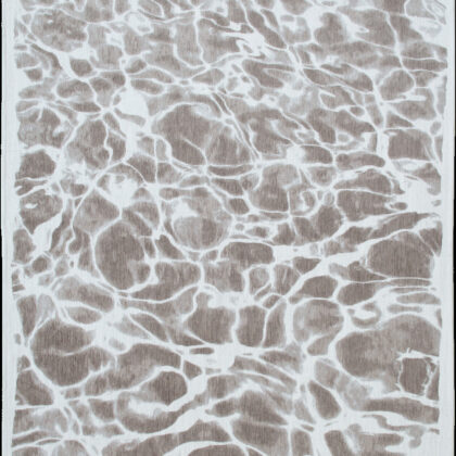 8' Gray Round Abstract Non Skid Area Rug