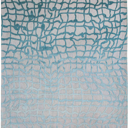 7' x 9' Blue and Gray Abstract Non Skid Area Rug