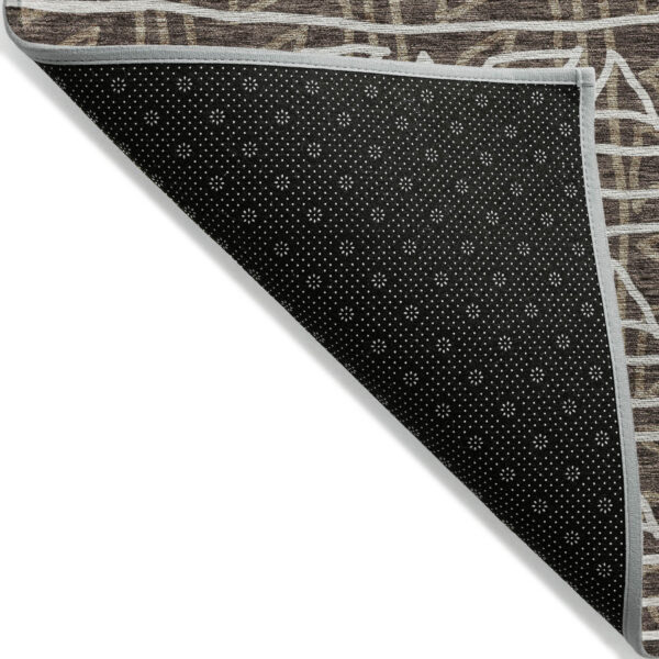 10' X 14' Chocolate And Ivory Geometric Washable Indoor Outdoor Area Rug