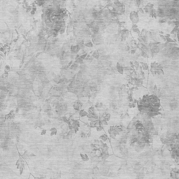 3' X 5' Gray Charcoal And Silver Floral Washable Indoor Outdoor Area Rug