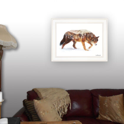 Arctic Wolf 1 White Framed Print Wall Art