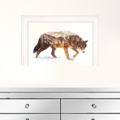 Arctic Wolf 1 White Framed Print Wall Art