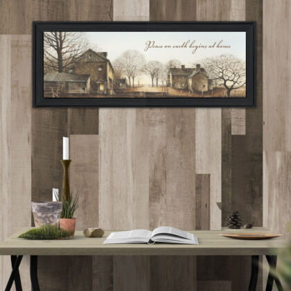 Peace On Earth 1 Black Framed Print Wall Art