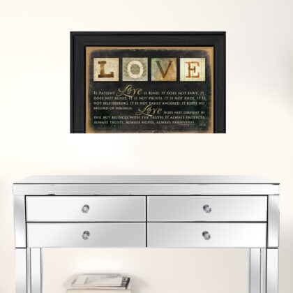 Love 4 Black Framed Print Wall Art