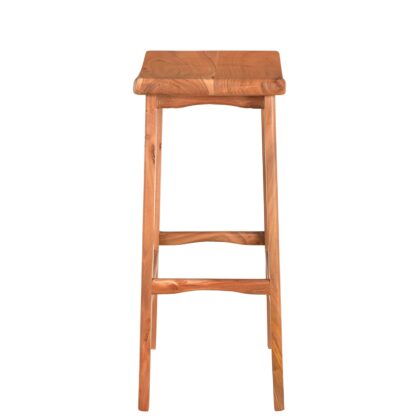 32" Brown Solid Wood Backless Counter Height Bar Chair