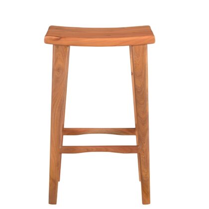 32" Brown Solid Wood Backless Counter Height Bar Chair