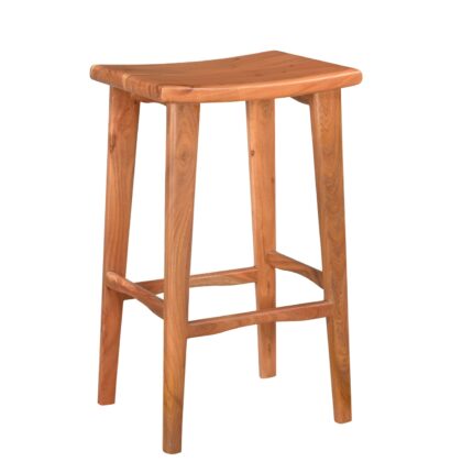 32" Brown Solid Wood Backless Counter Height Bar Chair