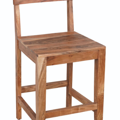18" Brown Solid Wood Counter Height Bar Chair