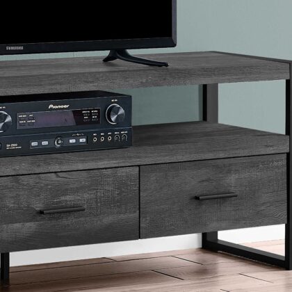 59" Black Cabinet Enclosed Storage TV Stand