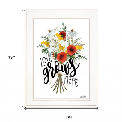Love Grows Here 3 White Framed Print Wall Art