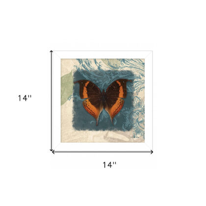 Swirl Butterfly II White Framed Print Wall Art