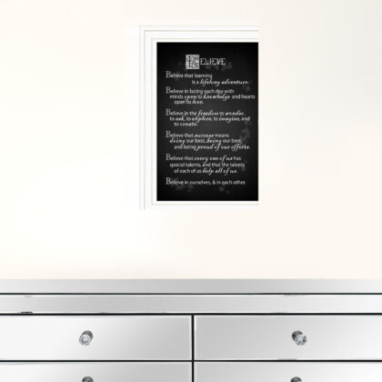 Believe 1 White Framed Print Wall Art