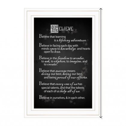 Believe 1 White Framed Print Wall Art