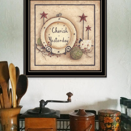 Cherish Yesterday 2 Black Framed Print Wall Art