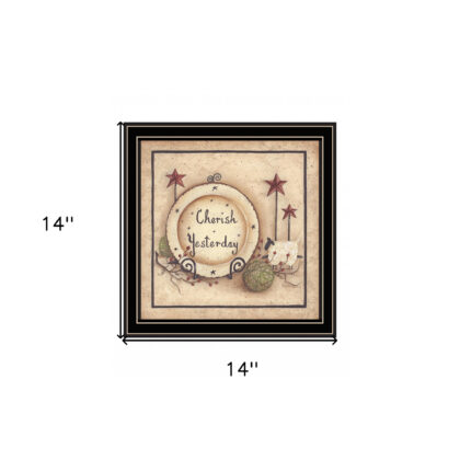 Cherish Yesterday 2 Black Framed Print Wall Art