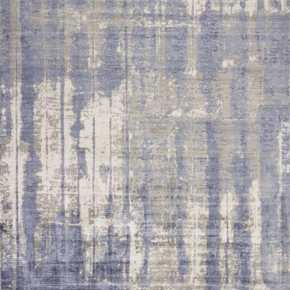 3' X 5' Blue and Gray Abstract Area Rug