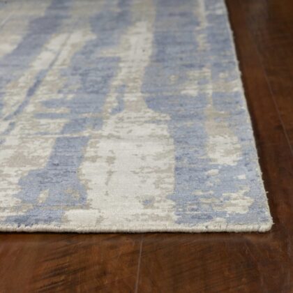 3' X 5' Blue and Gray Abstract Area Rug