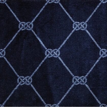 2' x 3' Navy Nautical Knots Washable Floor Mat