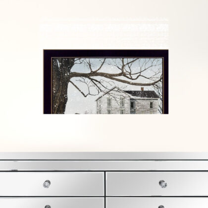 A Little Snow House 1 Black Framed Print Wall Art